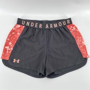 Under Armour Women’s Athletic Shorts Gray Pink Abstract Loose Heat Gear S